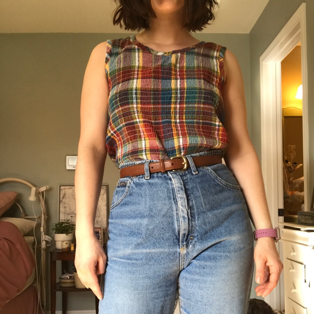 Plaid colorful tank size L.